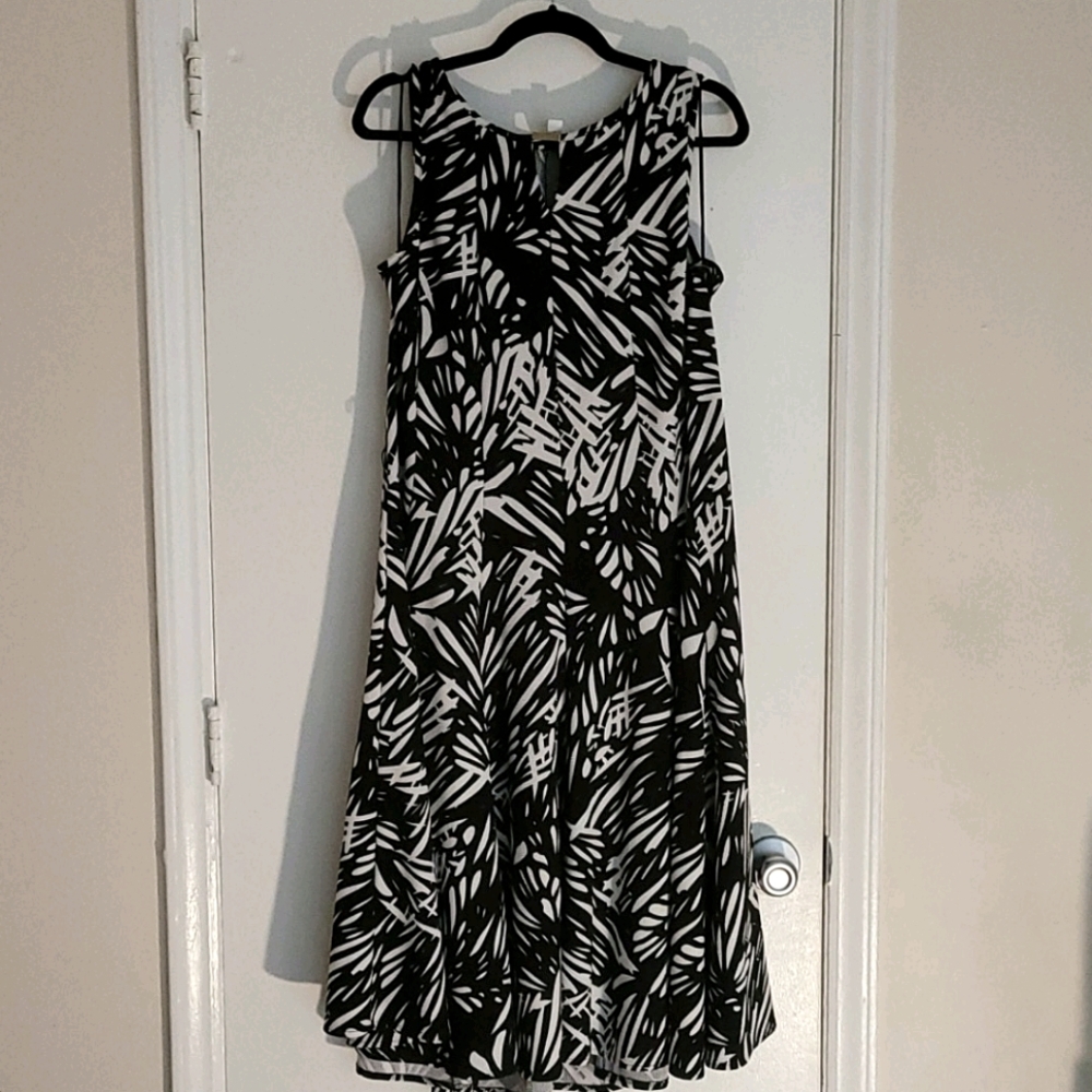 Black and white design dress